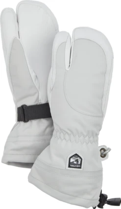 HESTRA WOMEN'S ARMY LEATHER HELI SKI 3-FINGER Pale Grey