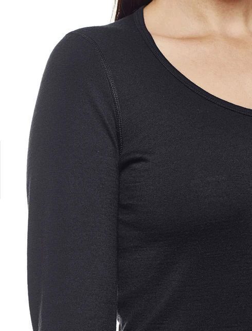 ICEBREAKER WOMEN'S OASIS LONG SLEEVE SCOOP GRITSTONE - Image 2