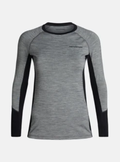 PEAK PERFORMANCE WOMEN'S MAGIC CREW Grey Melange / Black