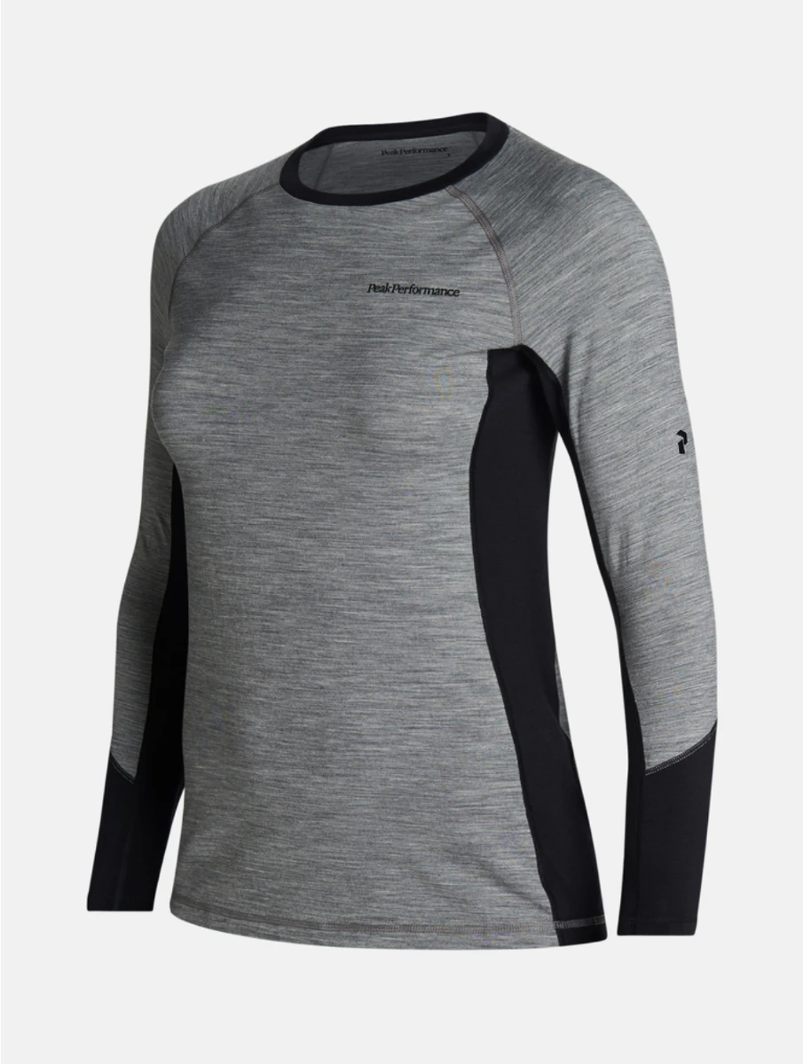 PEAK PERFORMANCE WOMEN'S MAGIC CREW Grey Melange / Black - Image 2