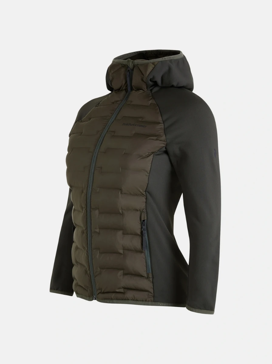 PEAK PERFORMANCE WOMEN'S ARGON HYBRID HOOD JACKET Forest Night - Image 3