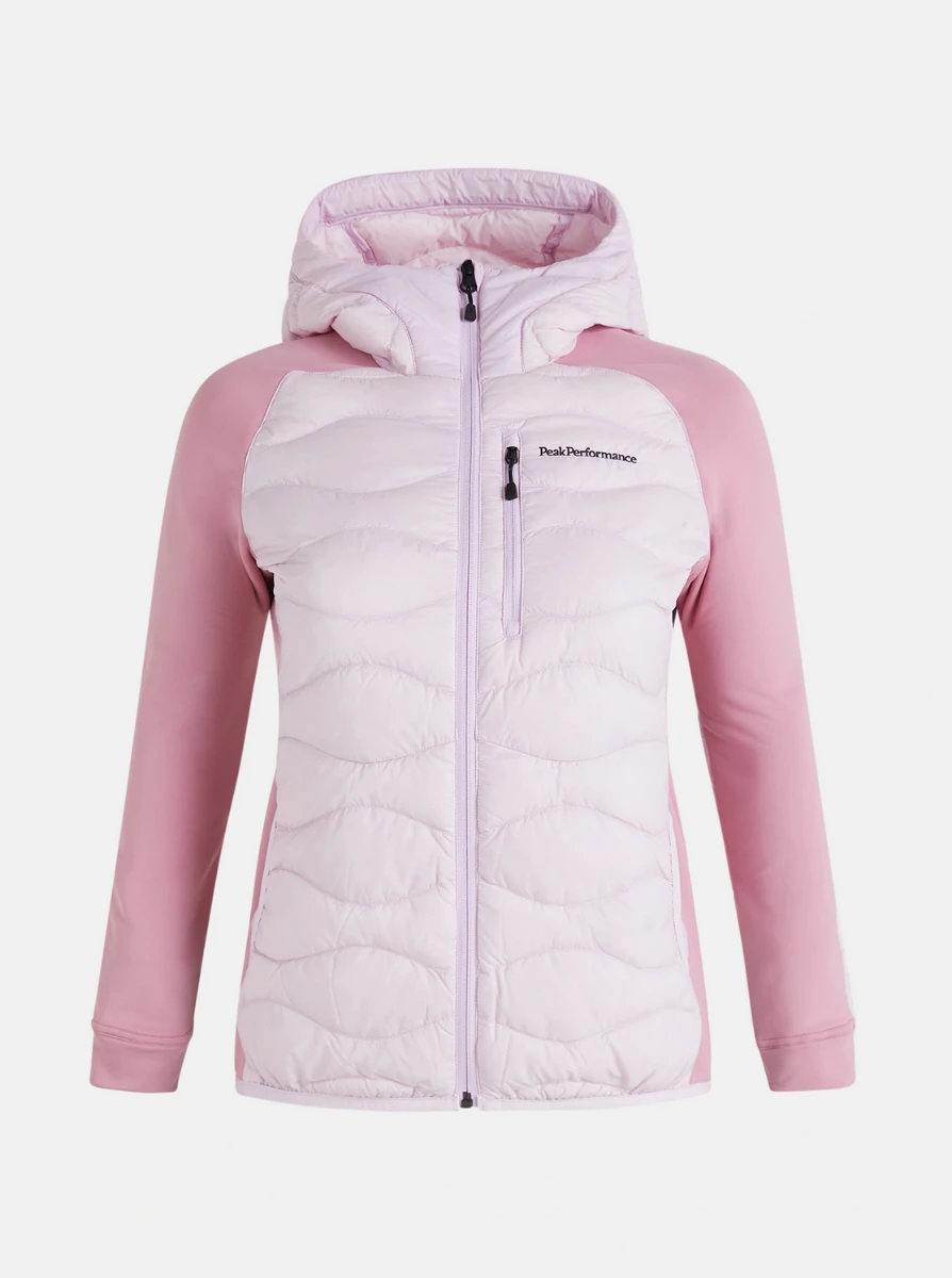 PEAK PERFORMANCE HELIUM HYBRID DOWN HOOD JACKET WOMEN Cold Blush / Bitter Root
