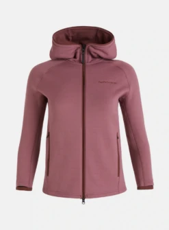 PEAK PERFORMANCE CHILL ZIP HOOD WOMEN Rose Brown / Sapote
