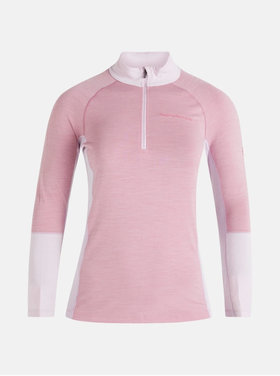 PEAK PERFORMANCE WOMEN'S MAGIC HALF ZIP Bitter Root Melange / Cold Blush