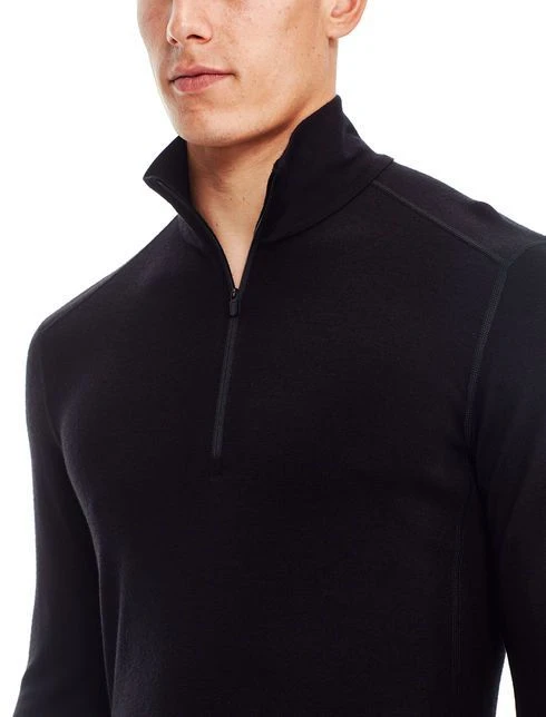 ICEBREAKER MEN'S TECH TOP LONG SLEEVE HALF ZIP Gritstone Heather - Image 3