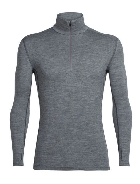 ICEBREAKER MEN'S TECH TOP LONG SLEEVE HALF ZIP Gritstone Heather - Image 7