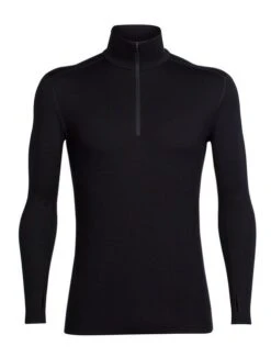 ICEBREAKER MEN'S TECH TOP LONG SLEEVE HALF ZIP Black