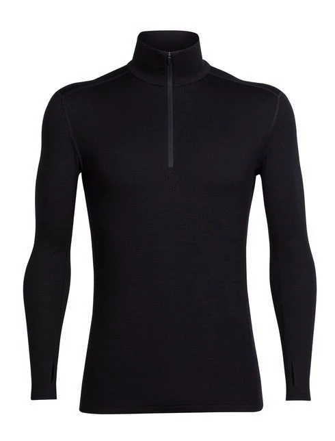 ICEBREAKER MEN'S TECH TOP LONG SLEEVE HALF ZIP Black