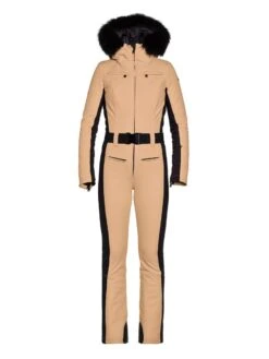 GOLDBERGH PARRY JUMPSUIT Faux Fur Latte